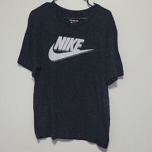 Nike Black Speckled Tshirt with White Gray Logo